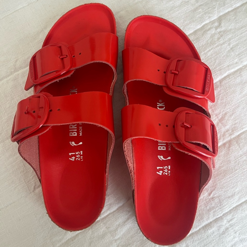 Red Patent Leather Birkenstocks